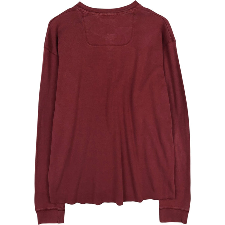 Levi's Long-Sleeve T-Shirt, Men's Size XL (equivalent), Henley Neck cotton red type reddish brown Vintage Second Hand