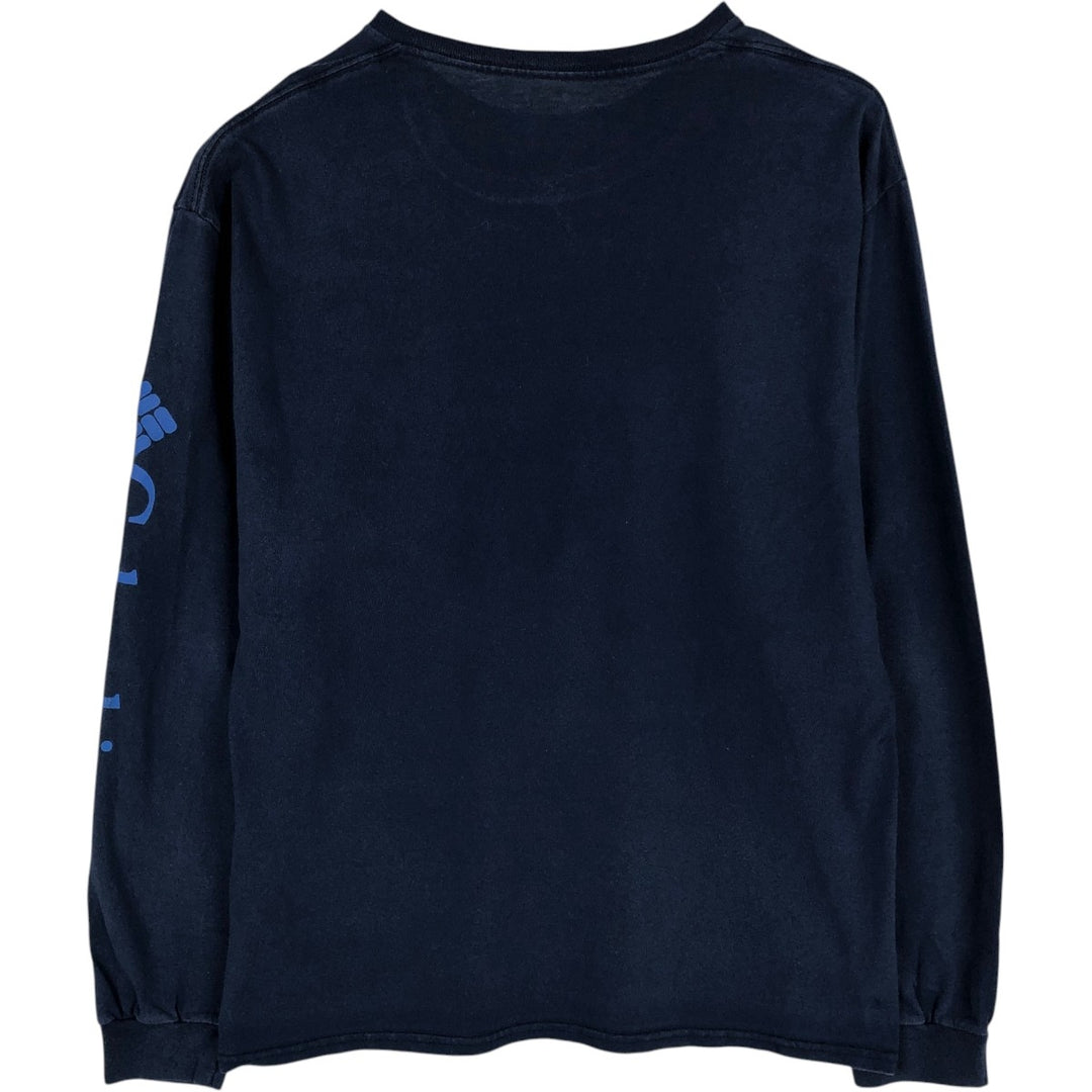 Columbia long-sleeved T-shirt, size L, men's cotton navy blue type Vintage Second Hand
