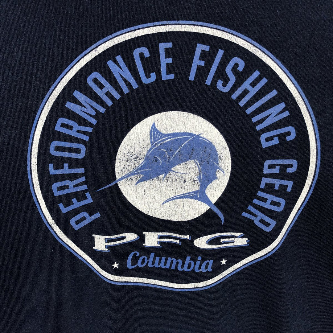 Columbia long-sleeved T-shirt, size L, men's cotton navy blue type Vintage Second Hand