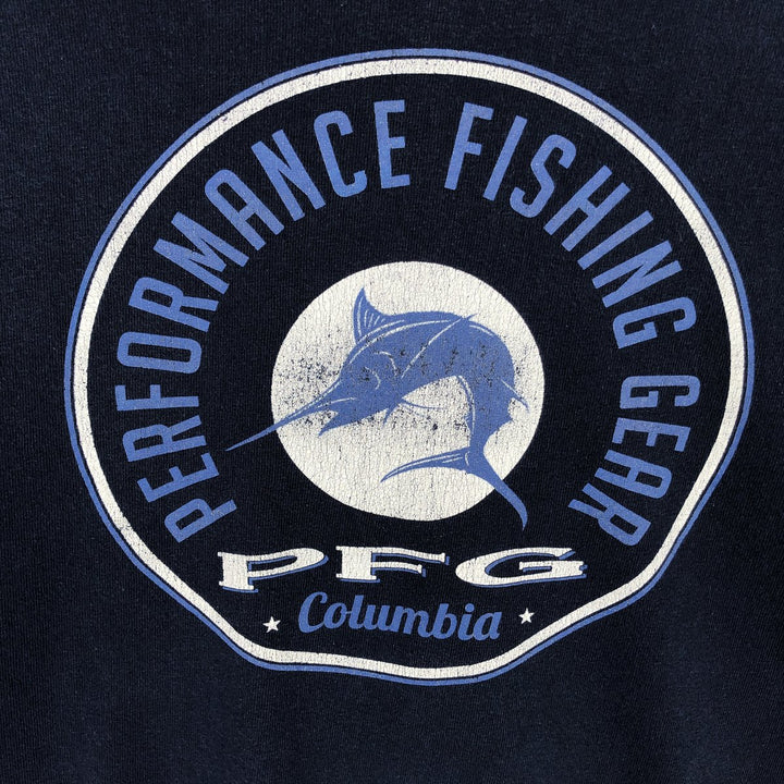 Columbia long-sleeved T-shirt, size L, men's cotton navy blue type Vintage Second Hand