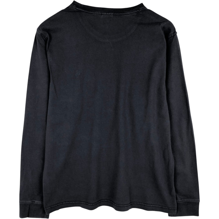 Brooks Brothers 1818 Long-Sleeve T-Shirt, Men's XL (equivalent), Crew Neck. cotton navy blue type Vintage Second Hand
