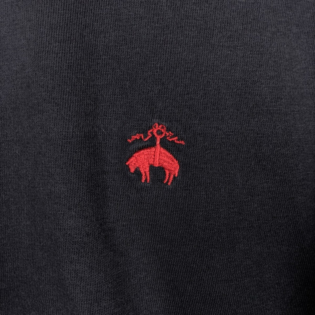 Brooks Brothers 1818 Long-Sleeve T-Shirt, Men's XL (equivalent), Crew Neck. cotton navy blue type Vintage Second Hand