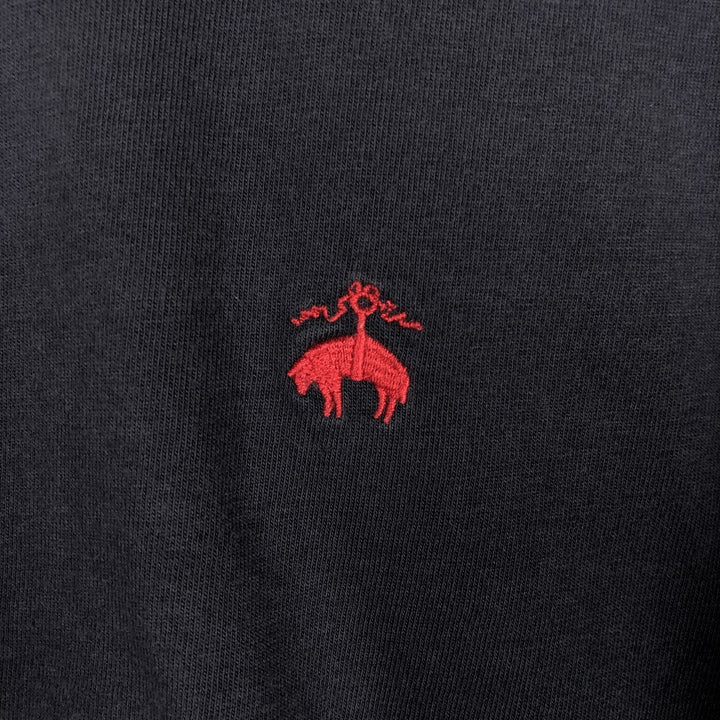 Brooks Brothers 1818 Long-Sleeve T-Shirt, Men's XL (equivalent), Crew Neck. cotton navy blue type Vintage Second Hand