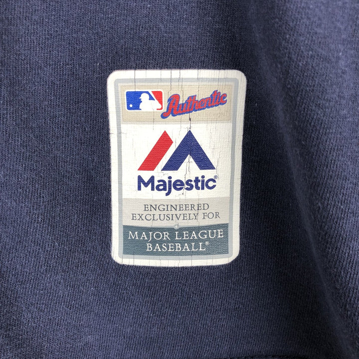 Majestic MLB New York Yankees Long-Sleeve T-Shirt (Men's Size M) cotton navy blue type Vintage Second Hand