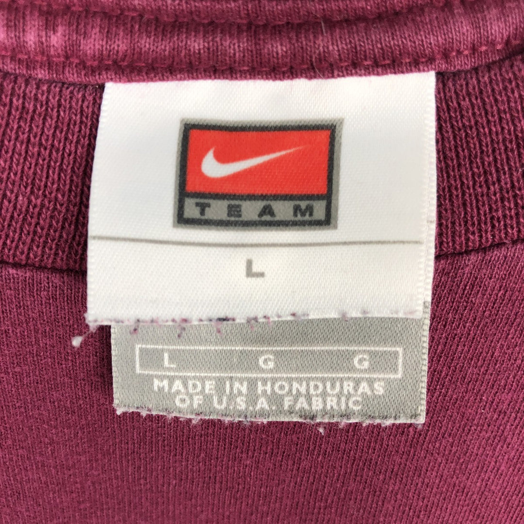 Nike Arizona State Long-Sleeve T-Shirt, Men's Size L (Equivalent), College Style cotton Red type red-purple Vintage Second Hand