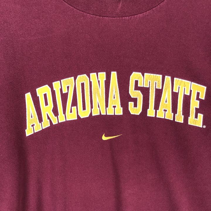Nike Arizona State Long-Sleeve T-Shirt, Men's Size L (Equivalent), College Style cotton Red type red-purple Vintage Second Hand