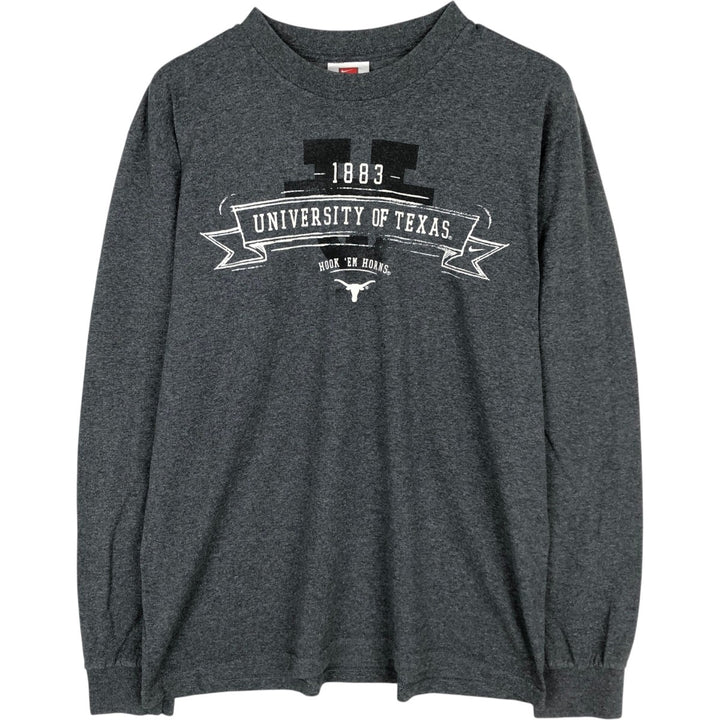 Nike TEAM University of Texas Long-Sleeve T-Shirt (Men's Size M) cotton Charcoal Vintage Second Hand