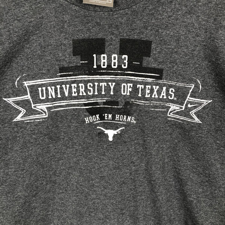 Nike TEAM University of Texas Long-Sleeve T-Shirt (Men's Size M) cotton Charcoal Vintage Second Hand