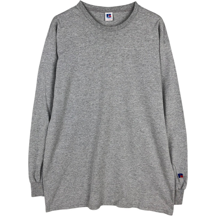 90'S Russell Long-Sleeve T-Shirt, Men's Size L (Equivalent), Vintage cotton gray type Vintage Second Hand