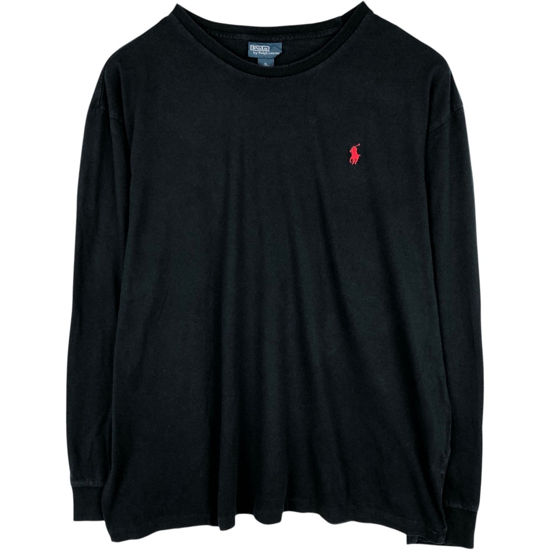 Ralph Lauren POLO by Ralph Lauren long-sleeved T-shirt, men's size XL cotton black type Vintage Second Hand