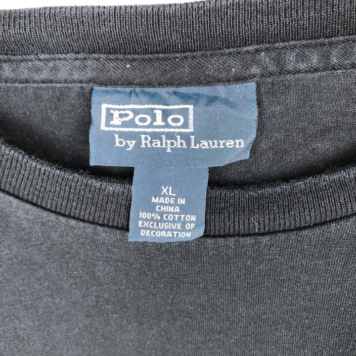 Ralph Lauren POLO by Ralph Lauren long-sleeved T-shirt, men's size XL cotton black type Vintage Second Hand