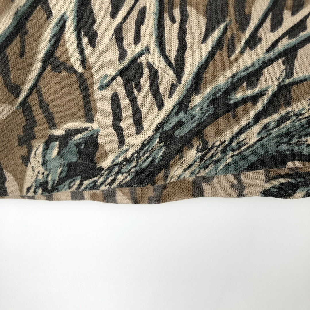 ACE SPORTSWEAR Camouflage Pattern Long-Sleeve T-Shirt, Made in USA, Men's Size XL (approx.) cotton brown type Vintage Second Hand