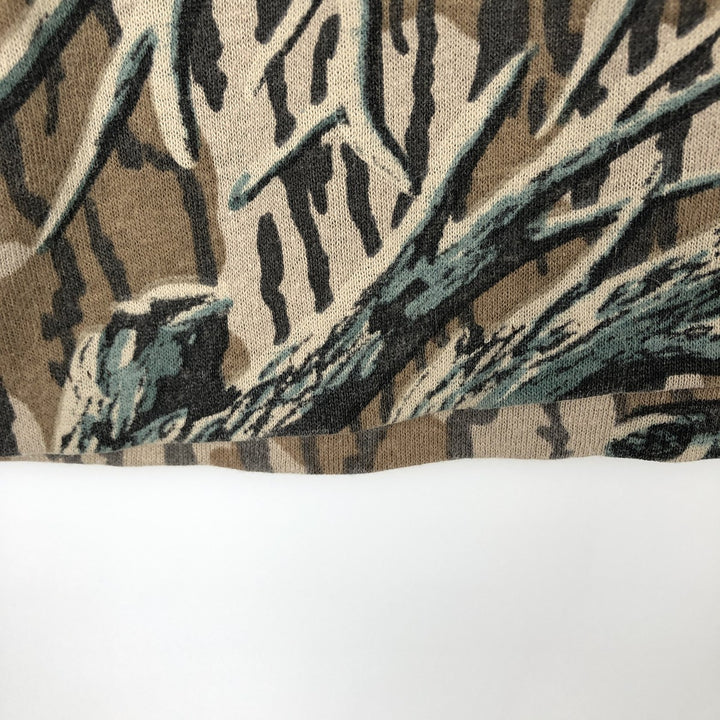 ACE SPORTSWEAR Camouflage Pattern Long-Sleeve T-Shirt, Made in USA, Men's Size XL (approx.) cotton brown type Vintage Second Hand