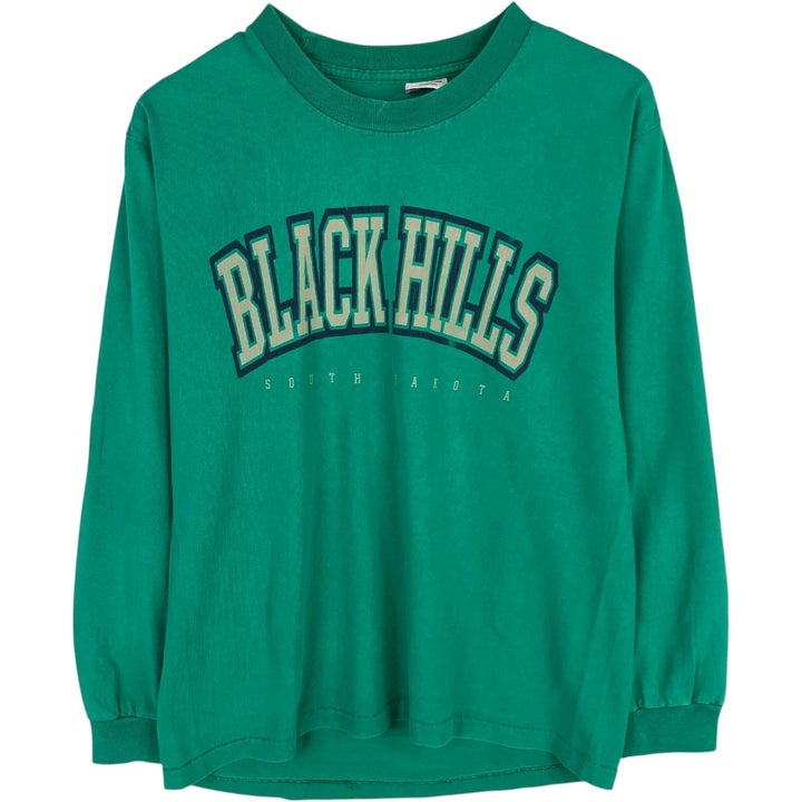Anvil Long-Sleeve T-Shirt, Made in USA, Men's Size M (approx.) cotton green type Vintage Second Hand