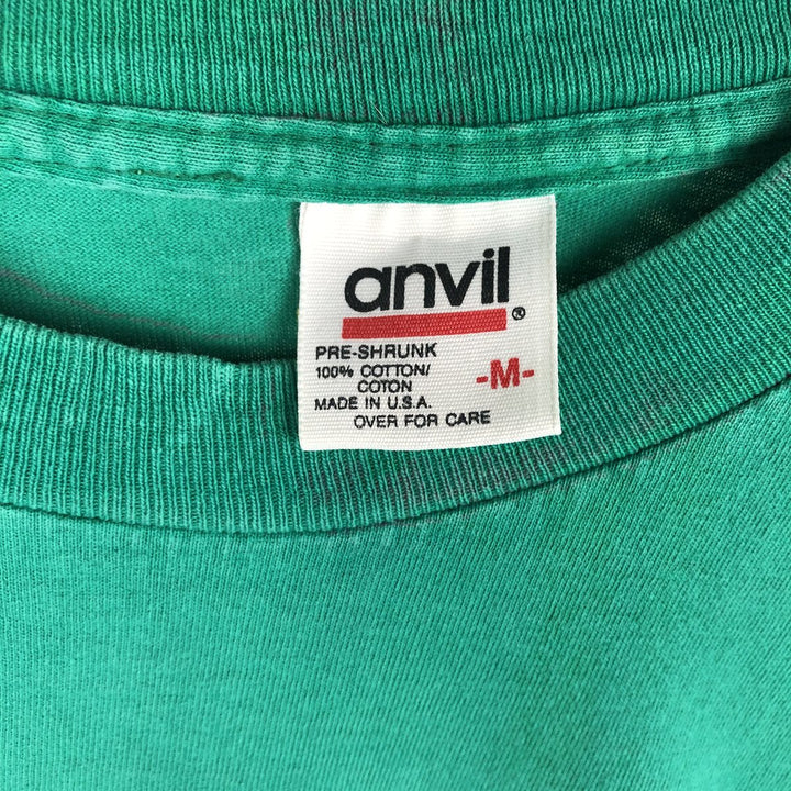 Anvil Long-Sleeve T-Shirt, Made in USA, Men's Size M (approx.) cotton green type Vintage Second Hand
