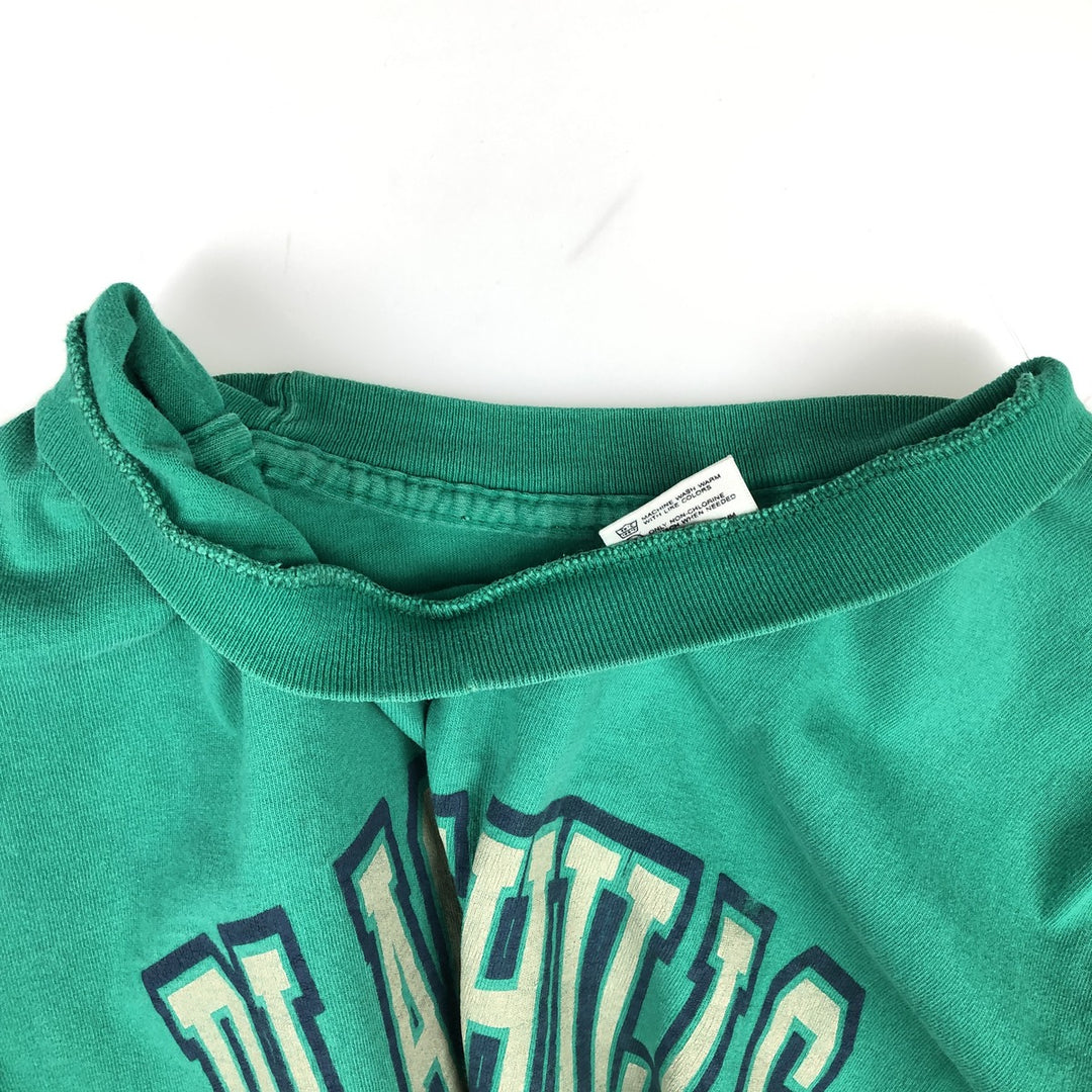 Anvil Long-Sleeve T-Shirt, Made in USA, Men's Size M (approx.) cotton green type Vintage Second Hand