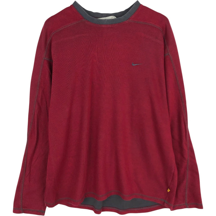 00'S Nike NIKE Long T-shirt Long T Men's L size cotton bordeaux Vintage Second Hand