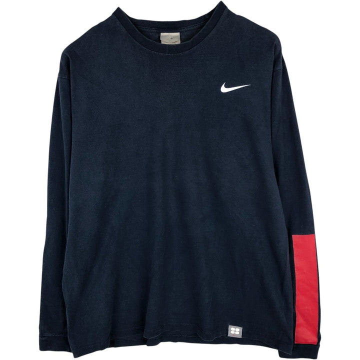 00'S Nike NIKE Long T-shirt Long T Men's L size cotton navy blue type Vintage Second Hand