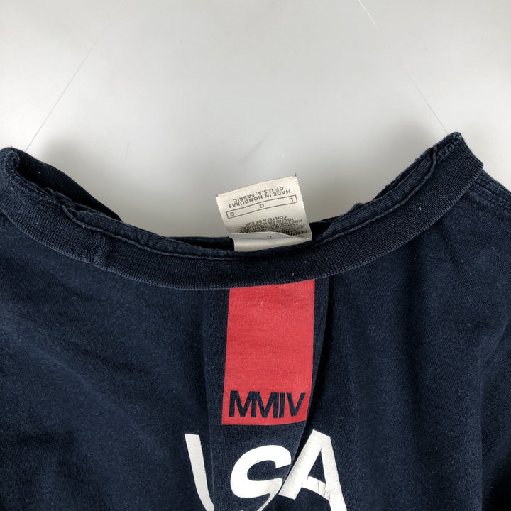 00'S Nike NIKE Long T-shirt Long T Men's L size cotton navy blue type Vintage Second Hand