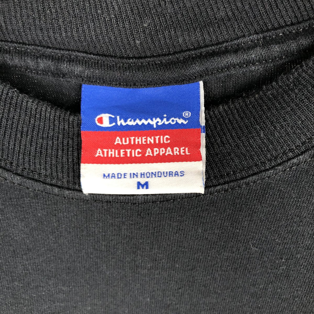 2000'S Champion Authentic Athletic Apparel Long-Sleeve T-Shirt (Men's Size M) cotton black type Vintage Second Hand