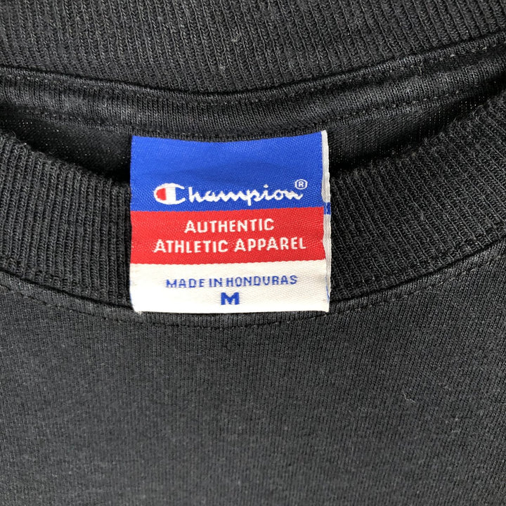 2000'S Champion Authentic Athletic Apparel Long-Sleeve T-Shirt (Men's Size M) cotton black type Vintage Second Hand