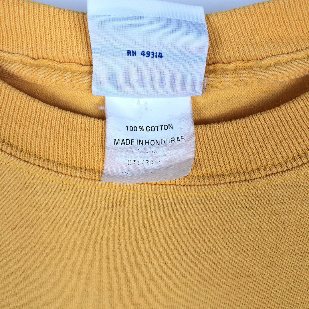 ~2000'S Champion AUTHENTIC ATHLETIC APPAREL MINNESOTA University of Minnesota College Long-Sleeve T-Shirt (Men's Size M) cotton lemon yellow Vintage Second Hand