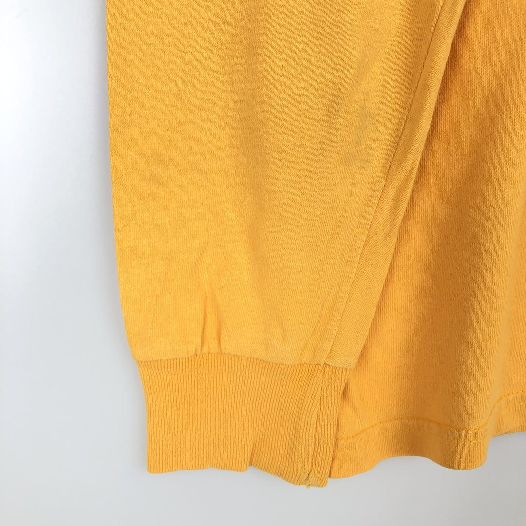 ~2000'S Champion AUTHENTIC ATHLETIC APPAREL MINNESOTA University of Minnesota College Long-Sleeve T-Shirt (Men's Size M) cotton lemon yellow Vintage Second Hand