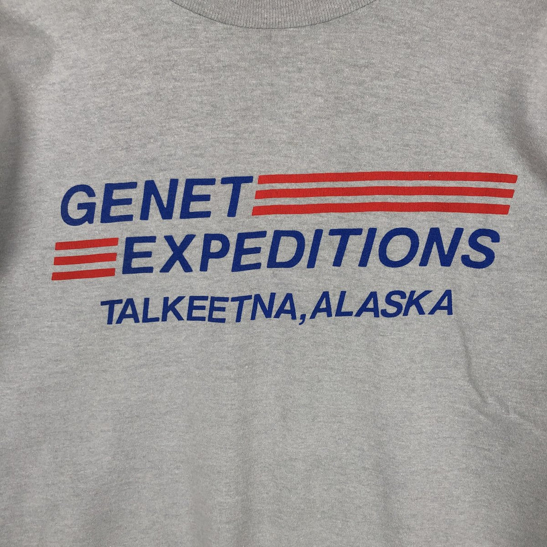 Tee Jays GENET EXPEDITIONS Advertising Long-Sleeve T-Shirt, Made in USA, Men's Size L (approx.) polyester gray type Vintage Second Hand