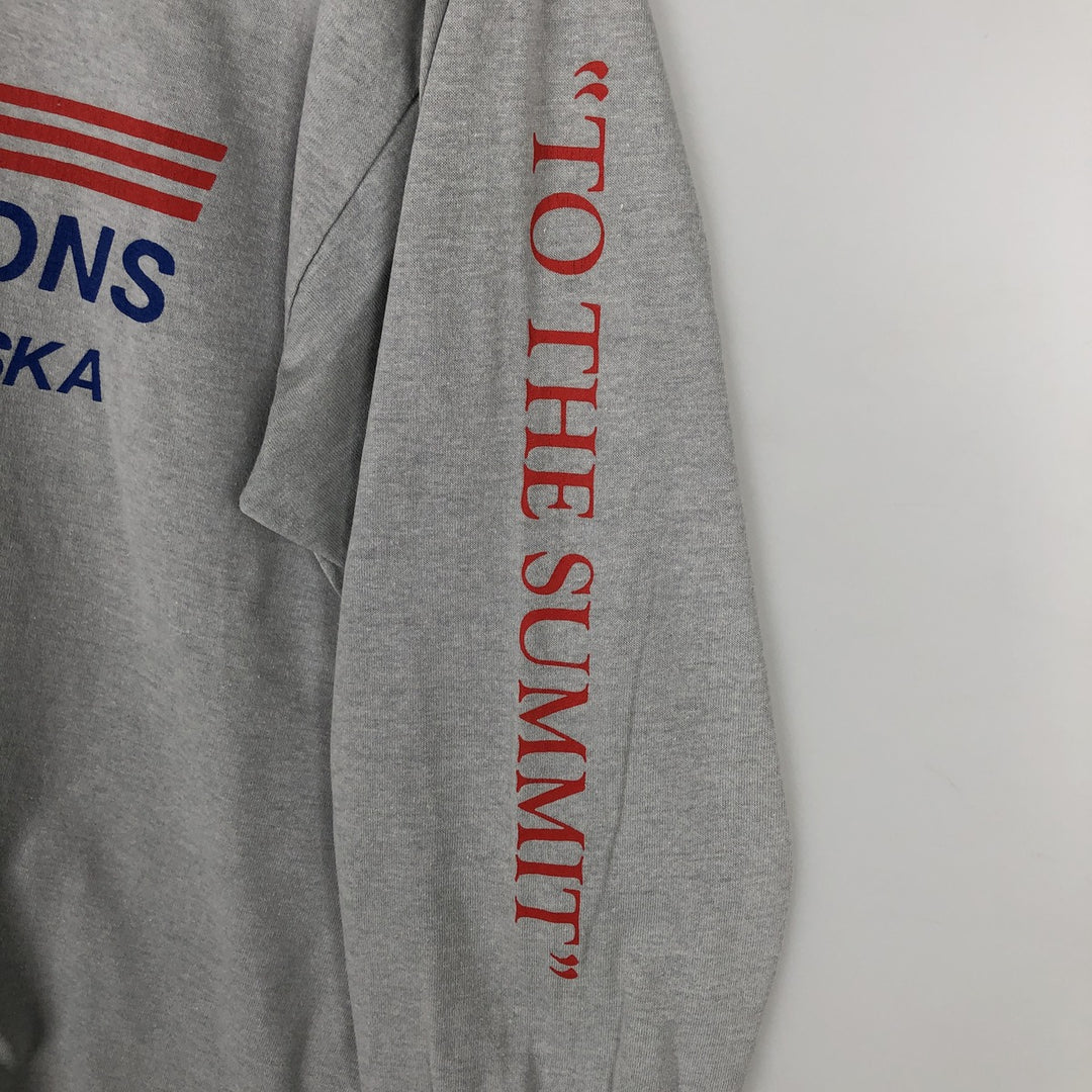 Tee Jays GENET EXPEDITIONS Advertising Long-Sleeve T-Shirt, Made in USA, Men's Size L (approx.) polyester gray type Vintage Second Hand