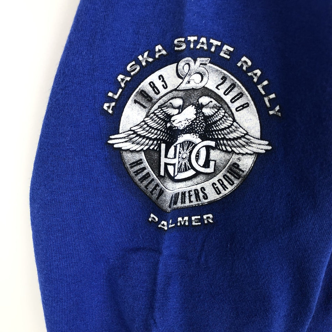 90'S Hanes Heavyweight Eagle Pattern Long-Sleeve T-Shirt, Men's XL (approx.), Vintage cotton blue type Vintage Second Hand