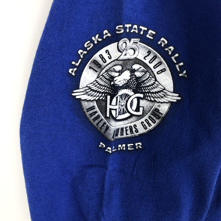 90'S Hanes Heavyweight Eagle Pattern Long-Sleeve T-Shirt, Men's XL (approx.), Vintage cotton blue type Vintage Second Hand