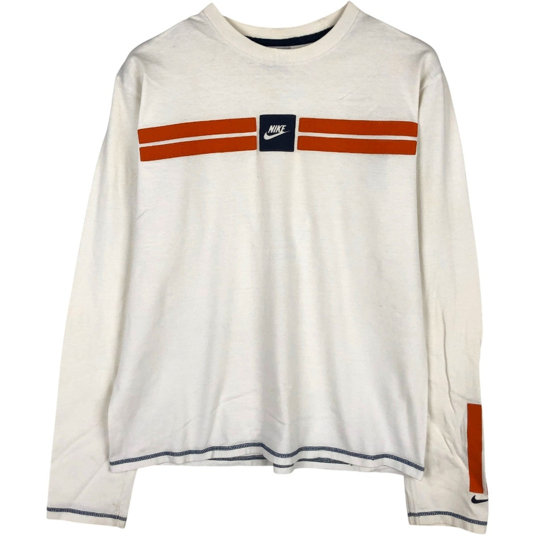 00'S Nike NIKE Long T-shirt Long T Men's L size cotton white type Vintage Second Hand
