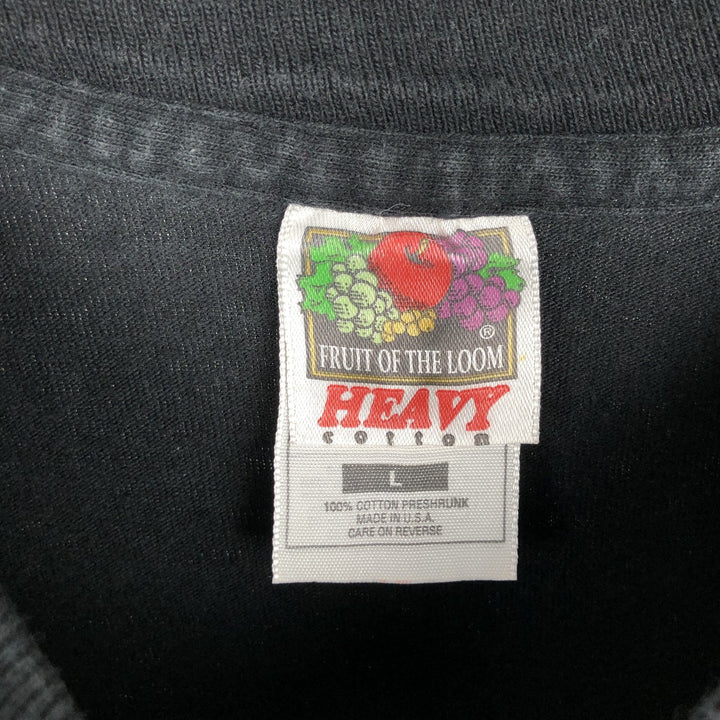 90'S Fruit of the Loom Animal Pattern Long-Sleeve T-Shirt, Made in USA, Men's Size L (Equivalent), Vintage cotton black type Vintage Second Hand