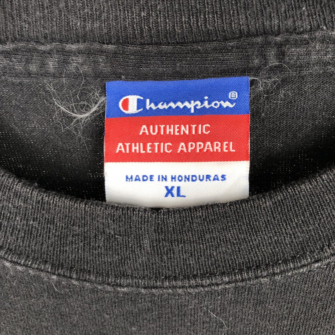 2000'S Champion Authentic Athletic Apparel Long-Sleeve T-Shirt (Men's XL equivalent) cotton black type Vintage Second Hand
