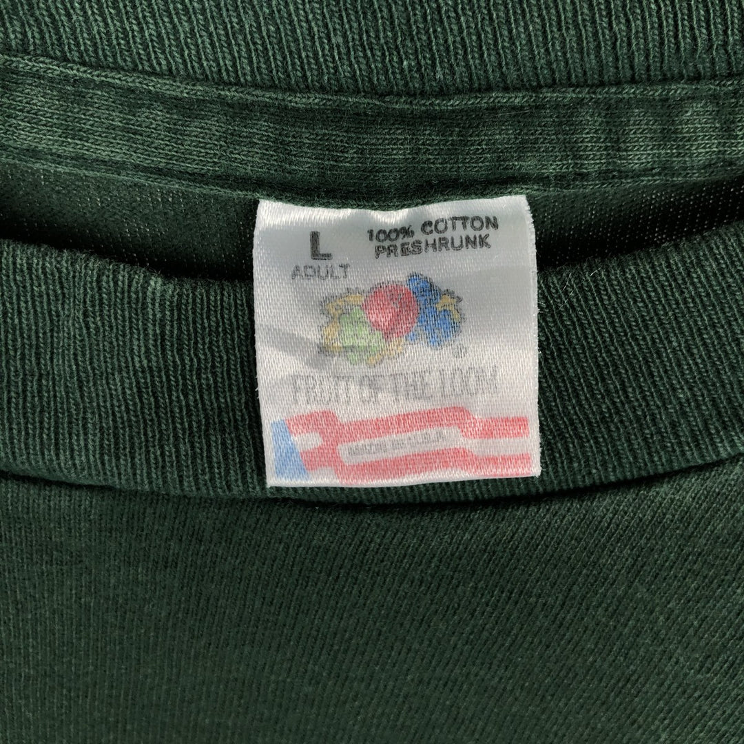 90'S Fruit of the Loom Louisiana-Pacific Advertising Long-Sleeve T-Shirt, Made in USA, Men's Size L (Equivalent), Vintage cotton Green type dark green Vintage Second Hand