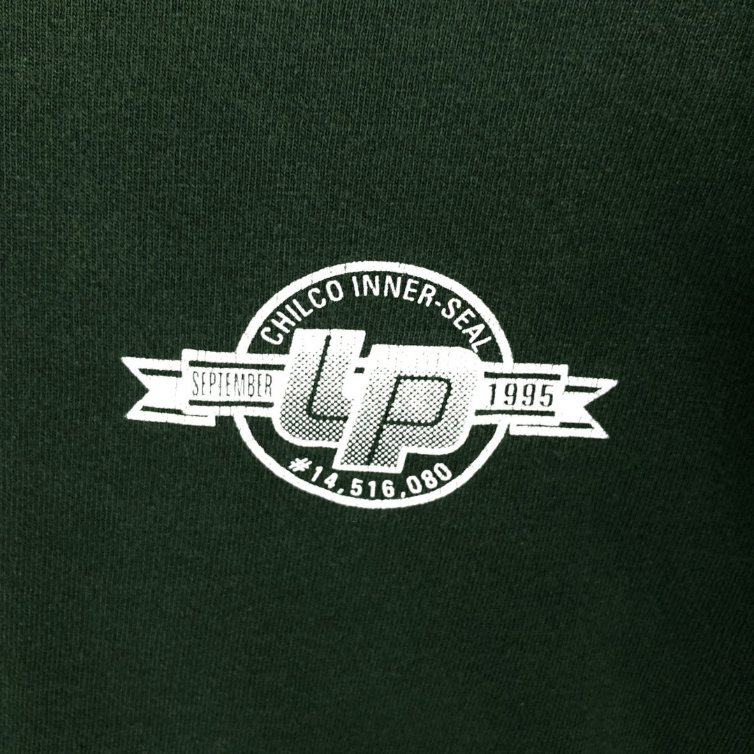 90'S Fruit of the Loom Louisiana-Pacific Advertising Long-Sleeve T-Shirt, Made in USA, Men's Size L (Equivalent), Vintage cotton Green type dark green Vintage Second Hand