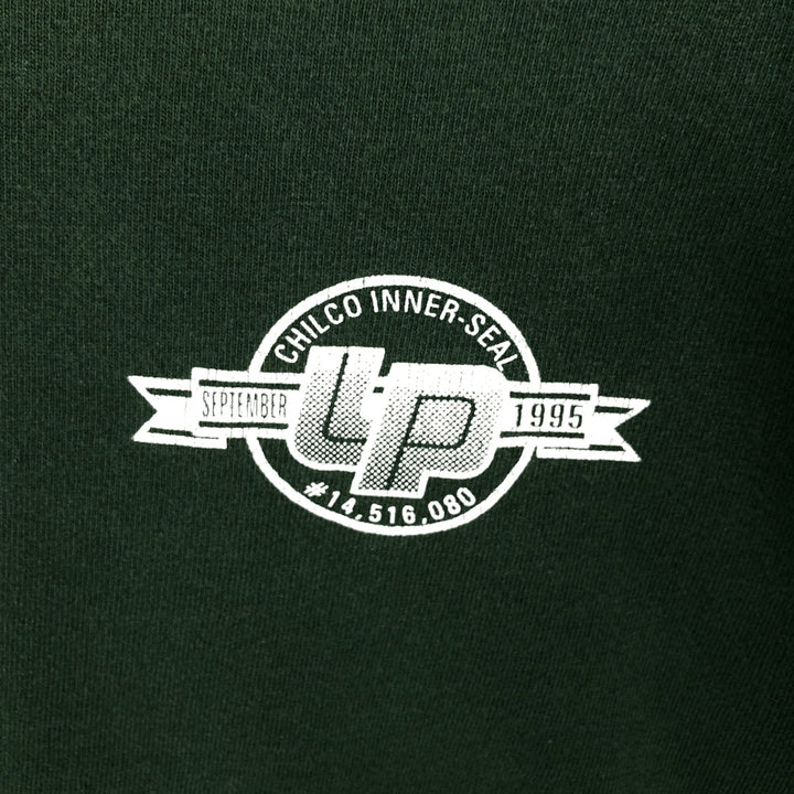 90'S Fruit of the Loom Louisiana-Pacific Advertising Long-Sleeve T-Shirt, Made in USA, Men's Size L (Equivalent), Vintage cotton Green type dark green Vintage Second Hand