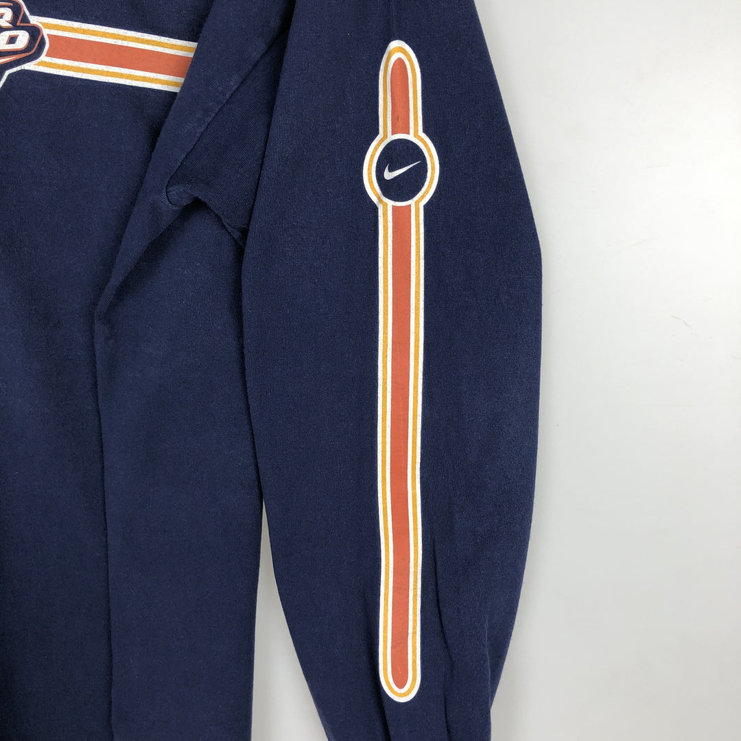 2000'S Nike TEAM NBA All-Star Game Long-Sleeve T-Shirt (Men's Size M) cotton navy blue type Vintage Second Hand
