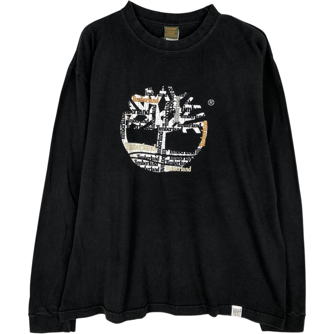 Timberland Long T-shirt, Men's XL size cotton black type Vintage Second Hand