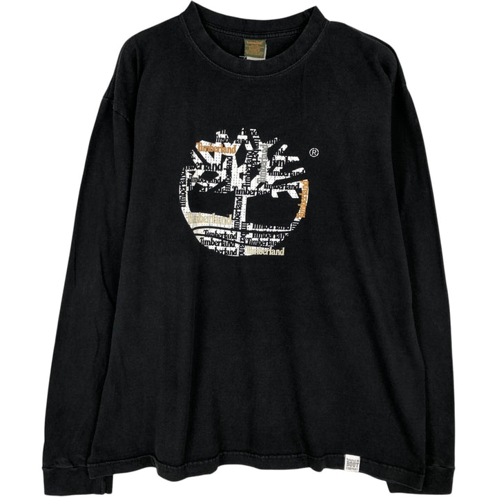 Timberland Long T-shirt, Men's XL size cotton black type Vintage Second Hand