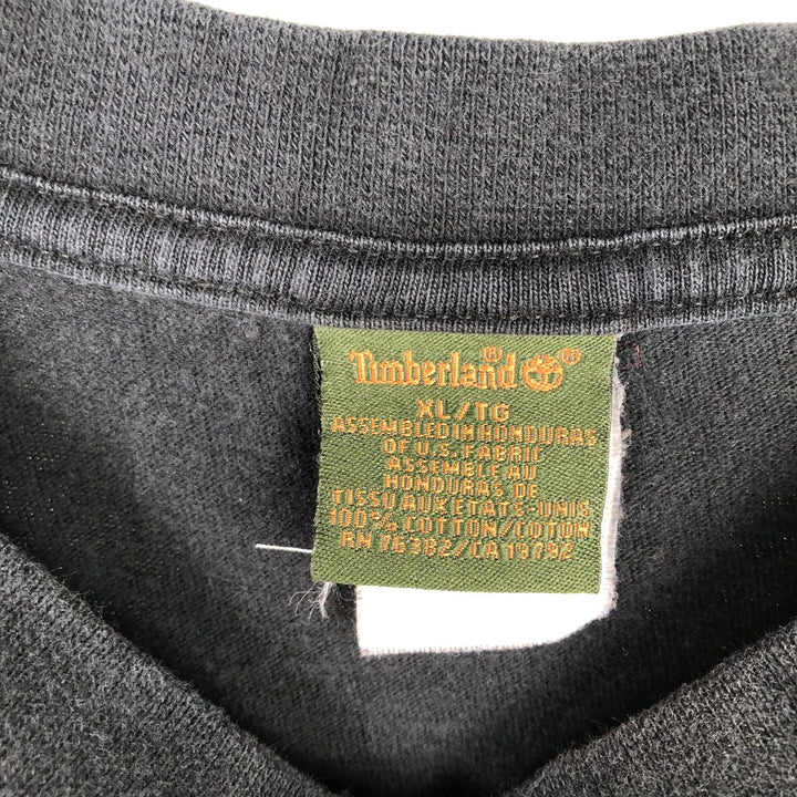 Timberland Long T-shirt, Men's XL size cotton black type Vintage Second Hand