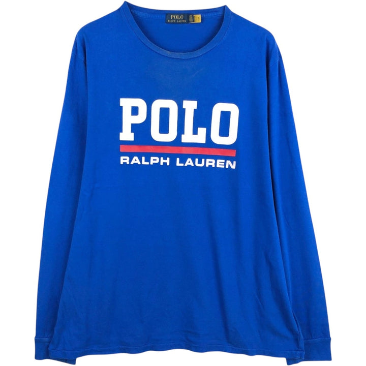 Ralph Lauren POLO RALPH LAUREN long-sleeved T-shirt, men's size XL cotton blue type Vintage Second Hand