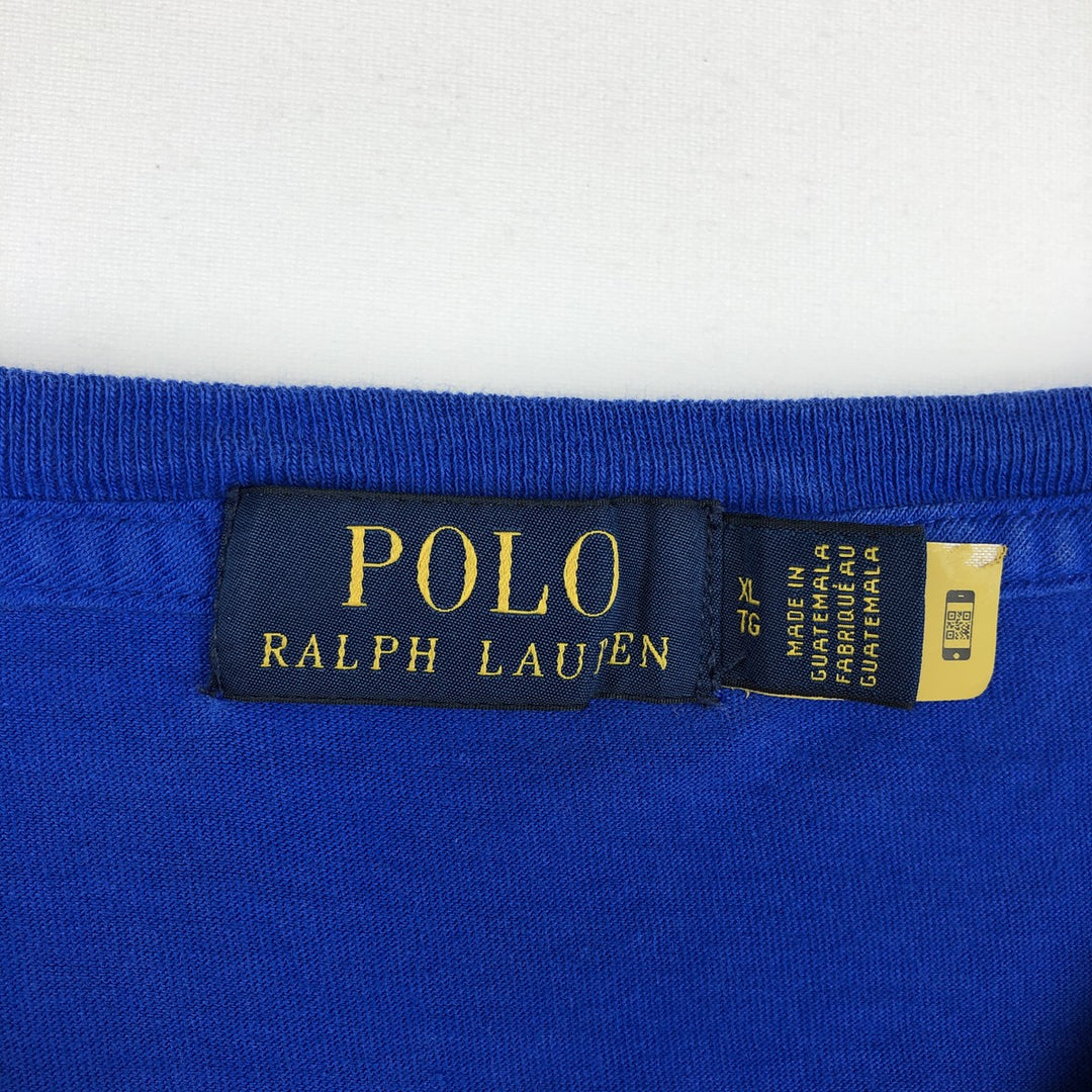 Ralph Lauren POLO RALPH LAUREN long-sleeved T-shirt, men's size XL cotton blue type Vintage Second Hand