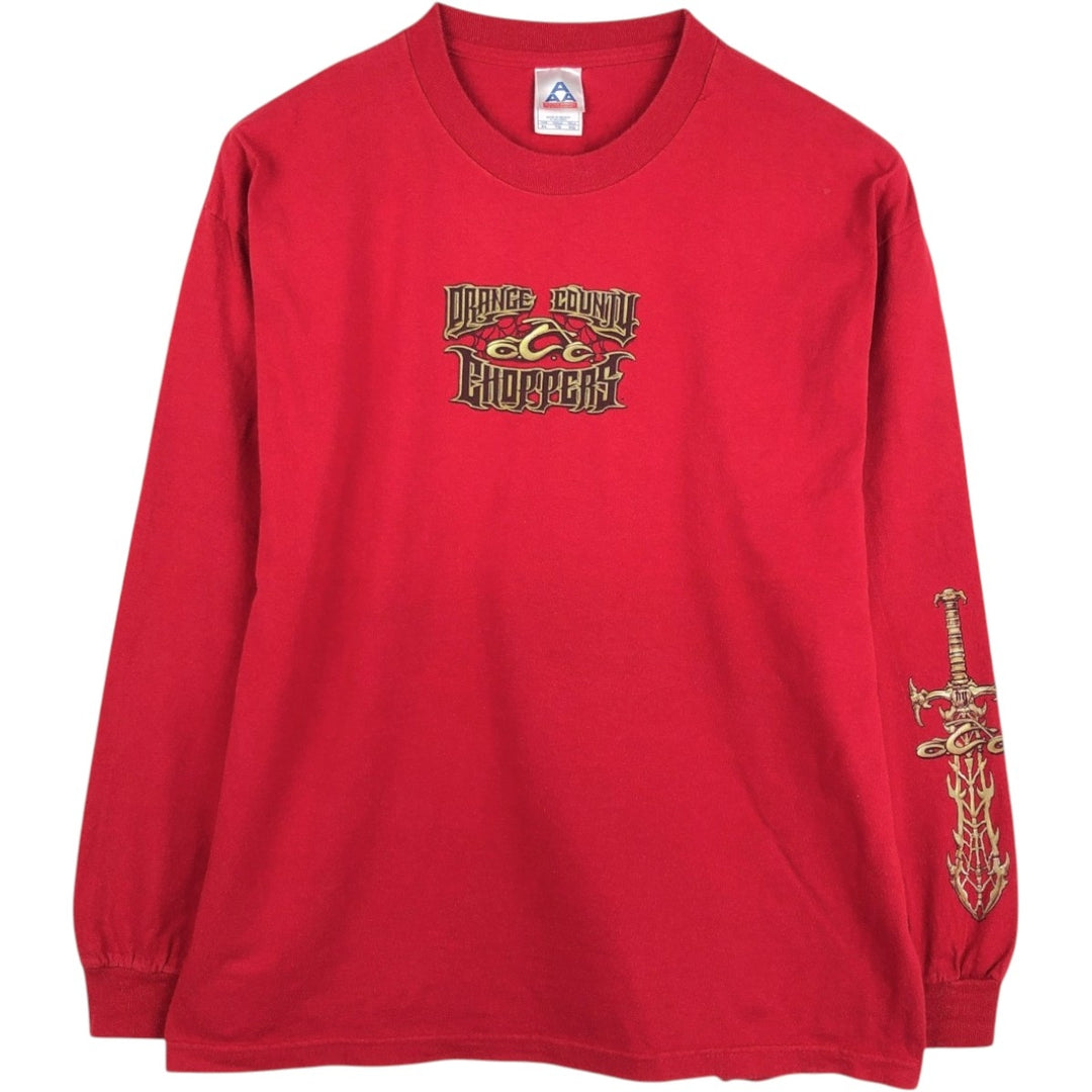 ALSTYLE Orange County Choppers Motorcycle Long-Sleeve T-Shirt (Men's XL equivalent) cotton red type Vintage Second Hand