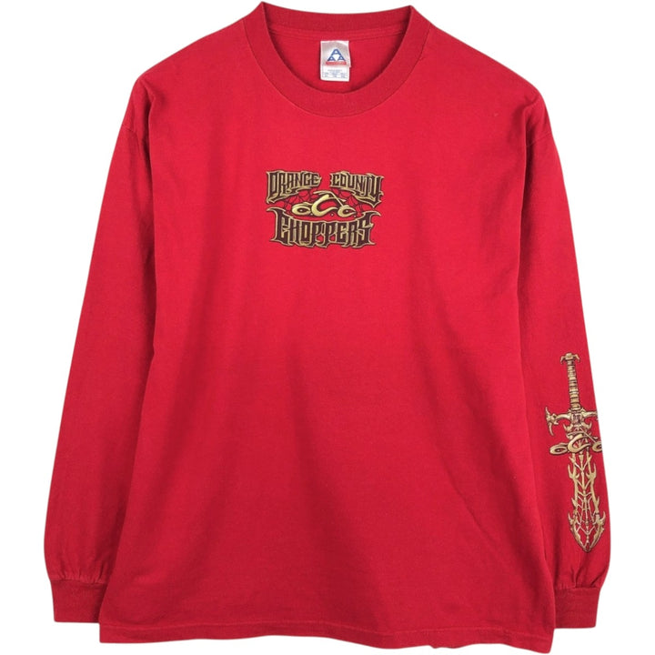 ALSTYLE Orange County Choppers Motorcycle Long-Sleeve T-Shirt (Men's XL equivalent) cotton red type Vintage Second Hand