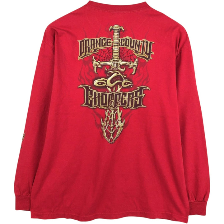 ALSTYLE Orange County Choppers Motorcycle Long-Sleeve T-Shirt (Men's XL equivalent) cotton red type Vintage Second Hand