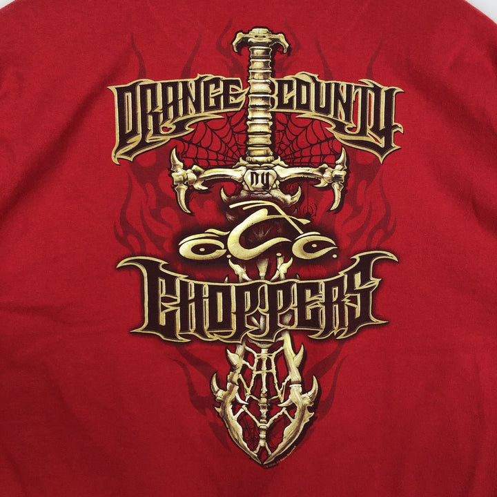 ALSTYLE Orange County Choppers Motorcycle Long-Sleeve T-Shirt (Men's XL equivalent) cotton red type Vintage Second Hand
