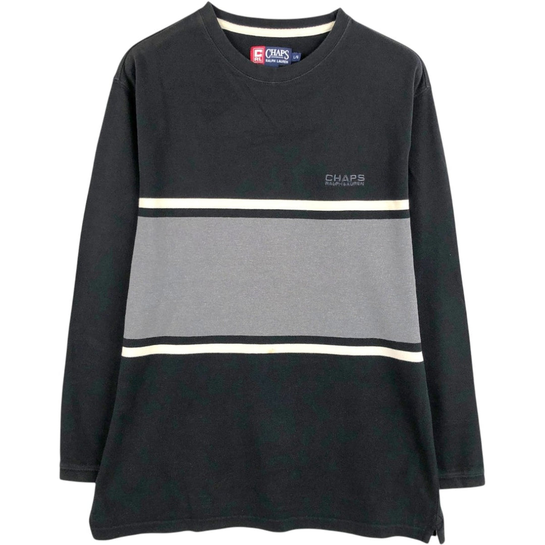 Ralph Lauren CHAPS Long-Sleeve T-Shirt (Men's Size L) cotton black type Vintage Second Hand