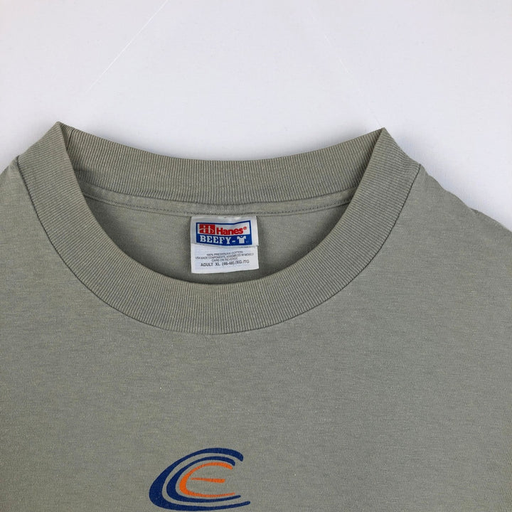 Hanes BEEFY-T Long-Sleeve T-Shirt (Men's XL equivalent) cotton Khaki type sage green Vintage Second Hand