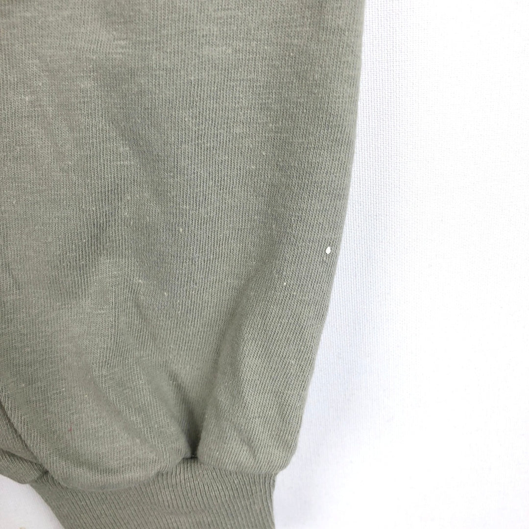 Hanes BEEFY-T Long-Sleeve T-Shirt (Men's XL equivalent) cotton Khaki type sage green Vintage Second Hand